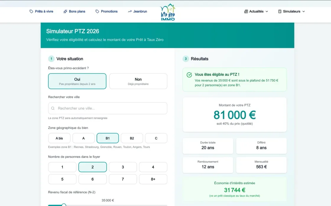 Simulateur financier HopHopImmo